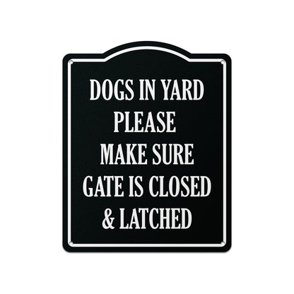 8 x 10in Dogs in Yard Aluminum Sign