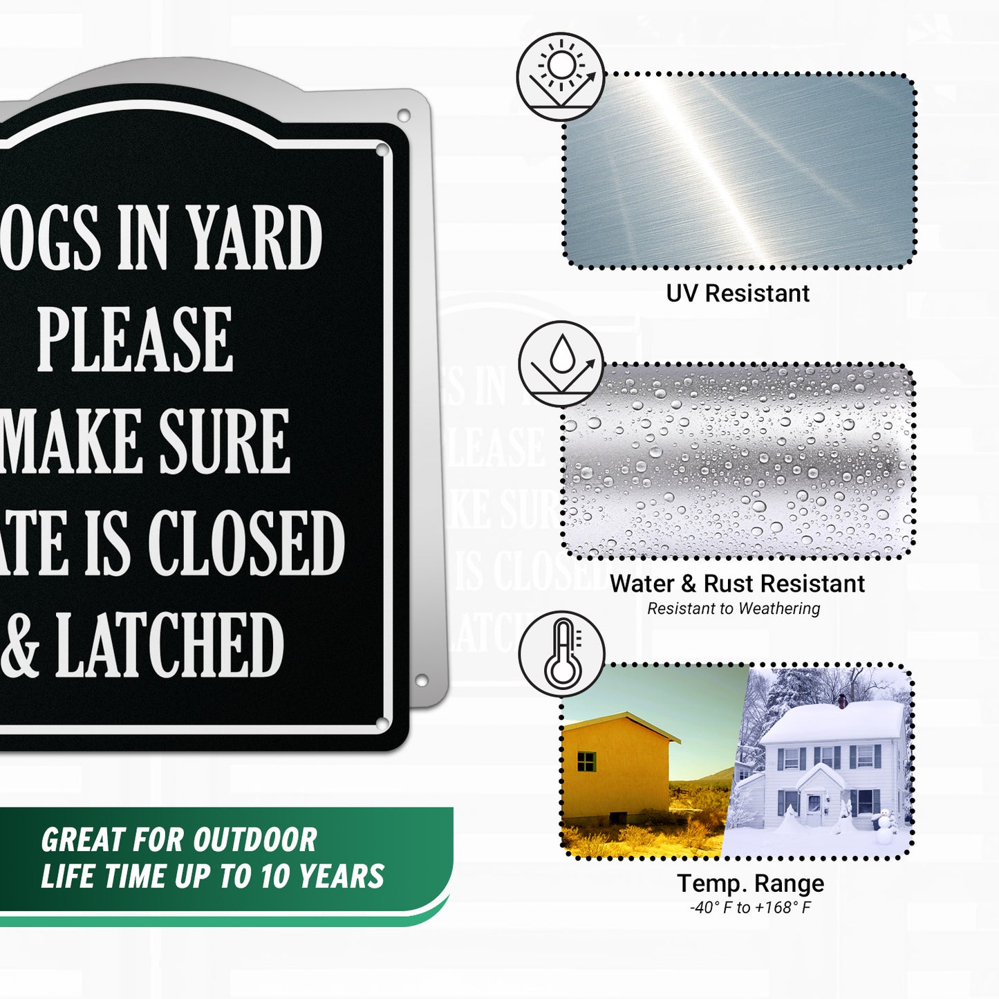 8 x 10in Dogs in Yard Aluminum Sign