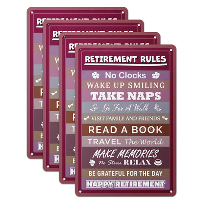 8 x 12in Aluminum Sign: Retirement Rules
