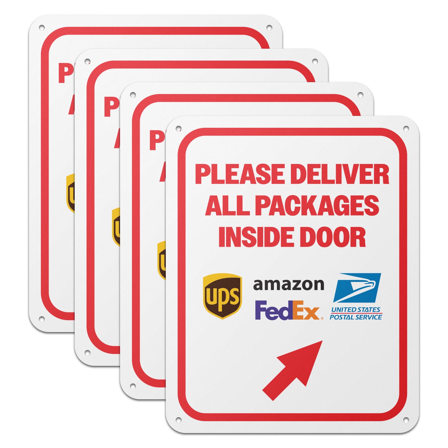 8 x 10in Delivery Sign: Please Deliver All Packages Inside Door