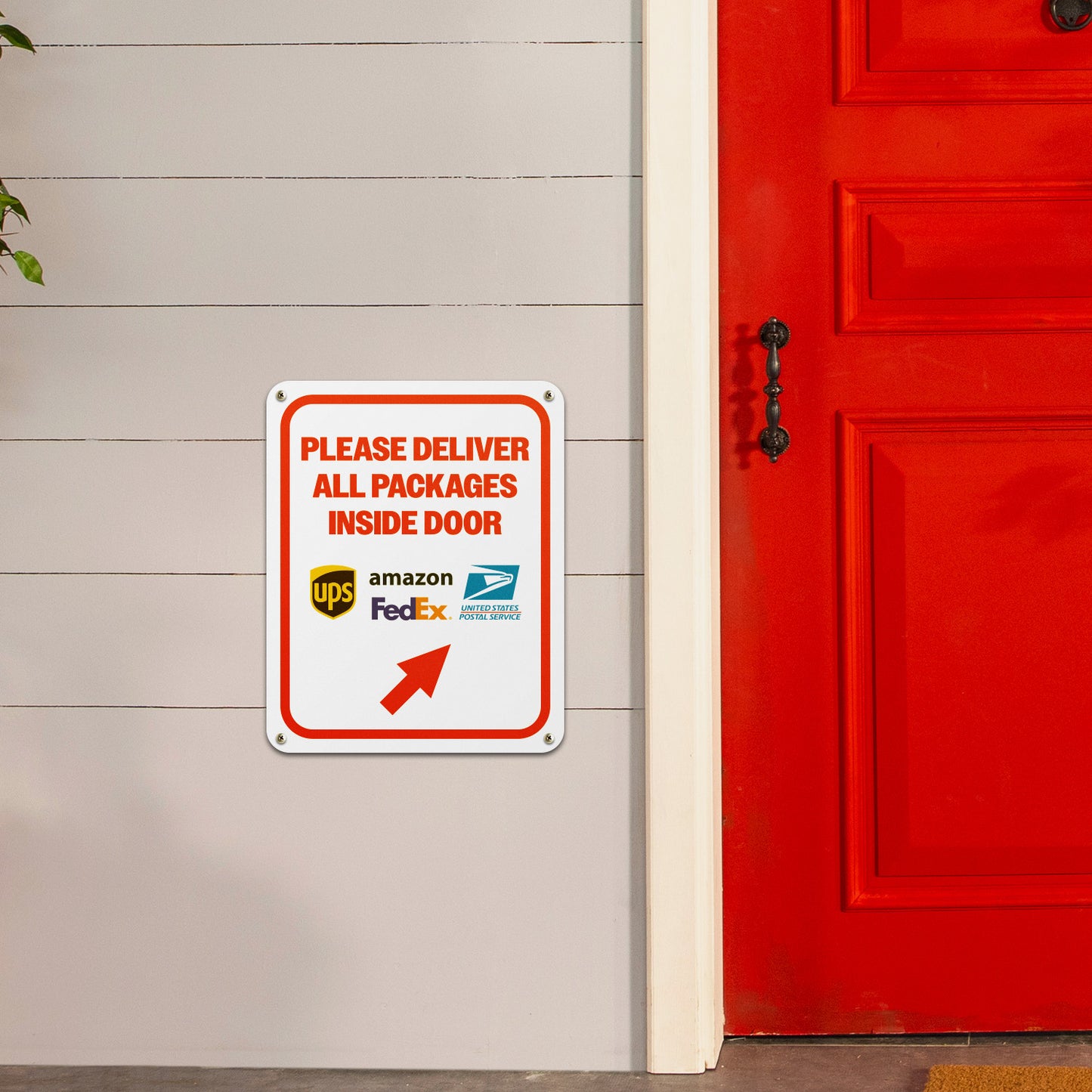 8 x 10in Delivery Sign: Please Deliver All Packages Inside Door
