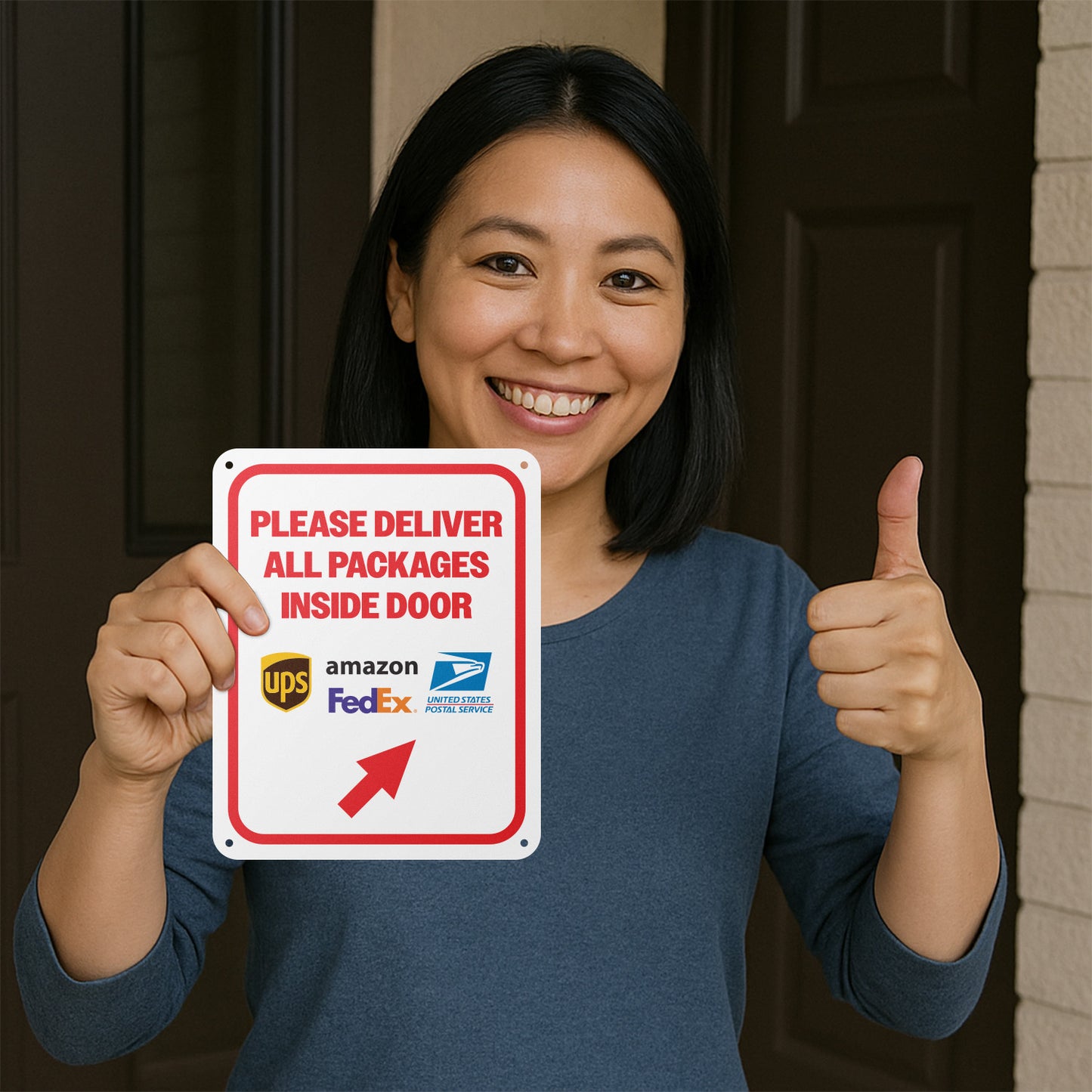 8 x 10in Delivery Sign: Please Deliver All Packages Inside Door