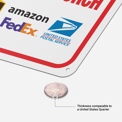 8 x 10in Aluminum Sign: Please Deliver All Packages to Back Porch
