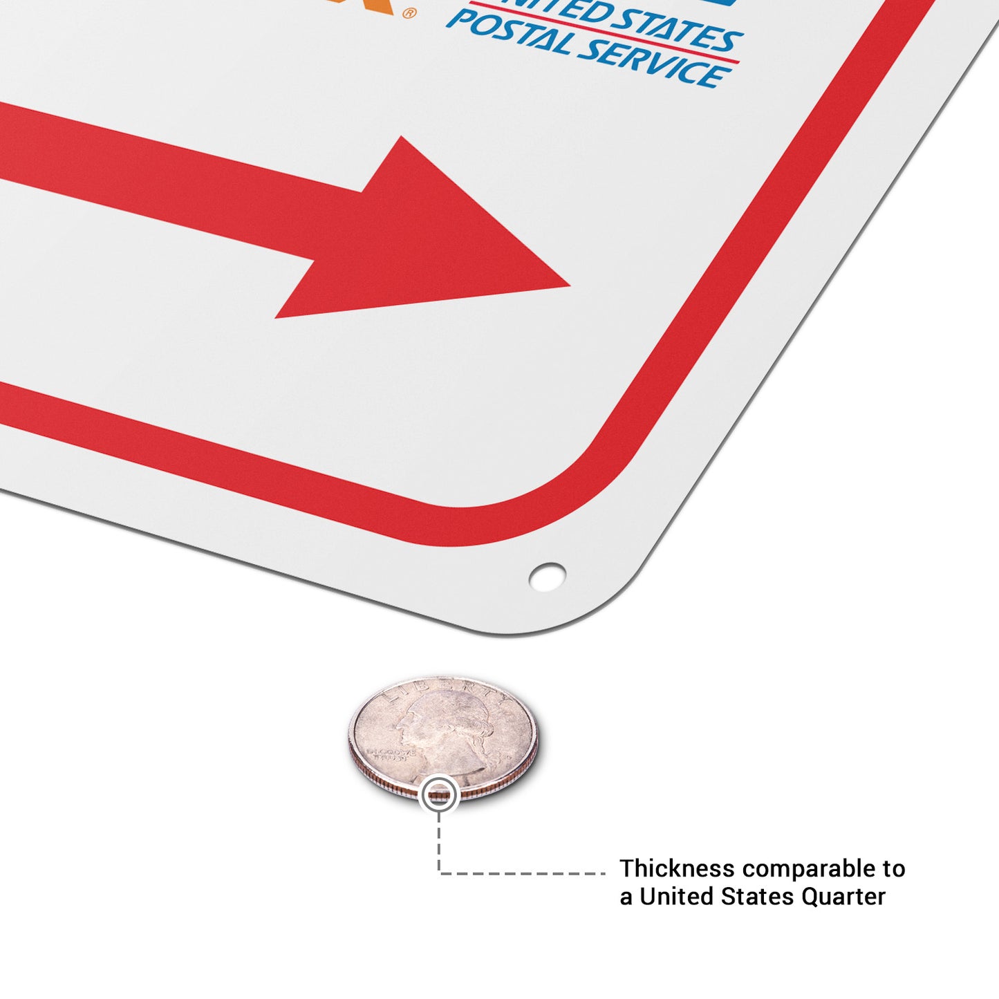8 x 10in Aluminum Sign: Please Deliver All Packages to Garage Door (Right Arrow)
