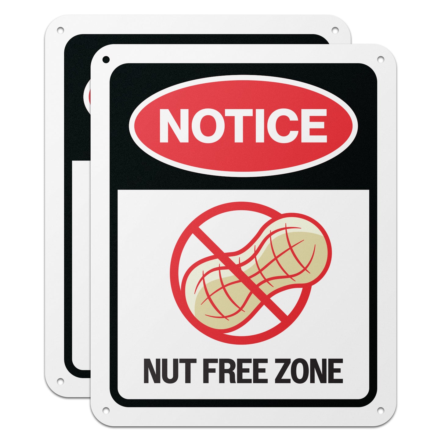 8 x 10in Aluminum Sign: Nut Free Zone Allergen Notice