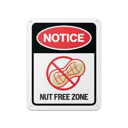 8 x 10in Aluminum Sign: Nut Free Zone Allergen Notice