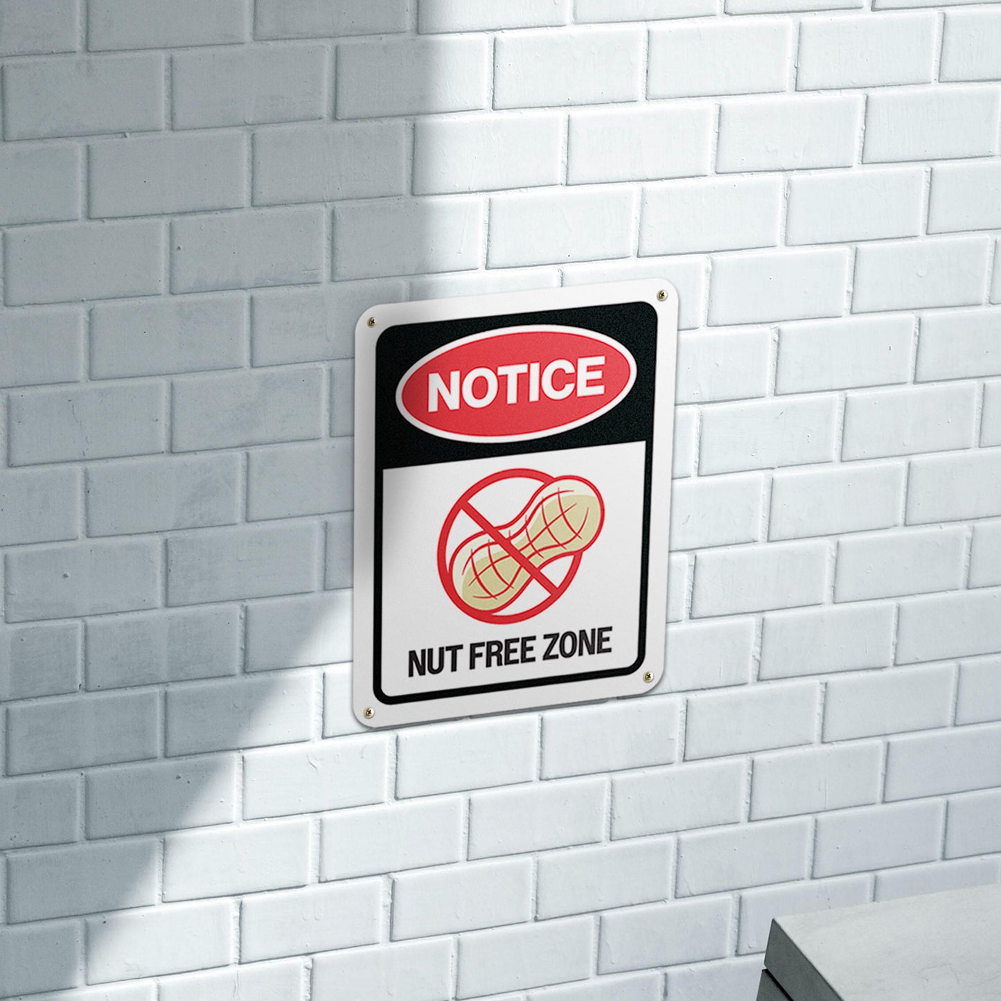 8 x 10in Aluminum Sign: Nut Free Zone Allergen Notice