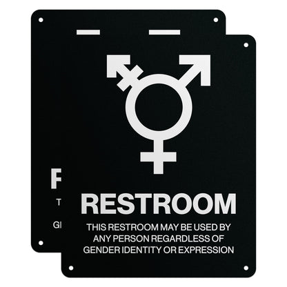 8 x 10in Aluminum Sign: LGBTQ Restroom All Gender Welcome