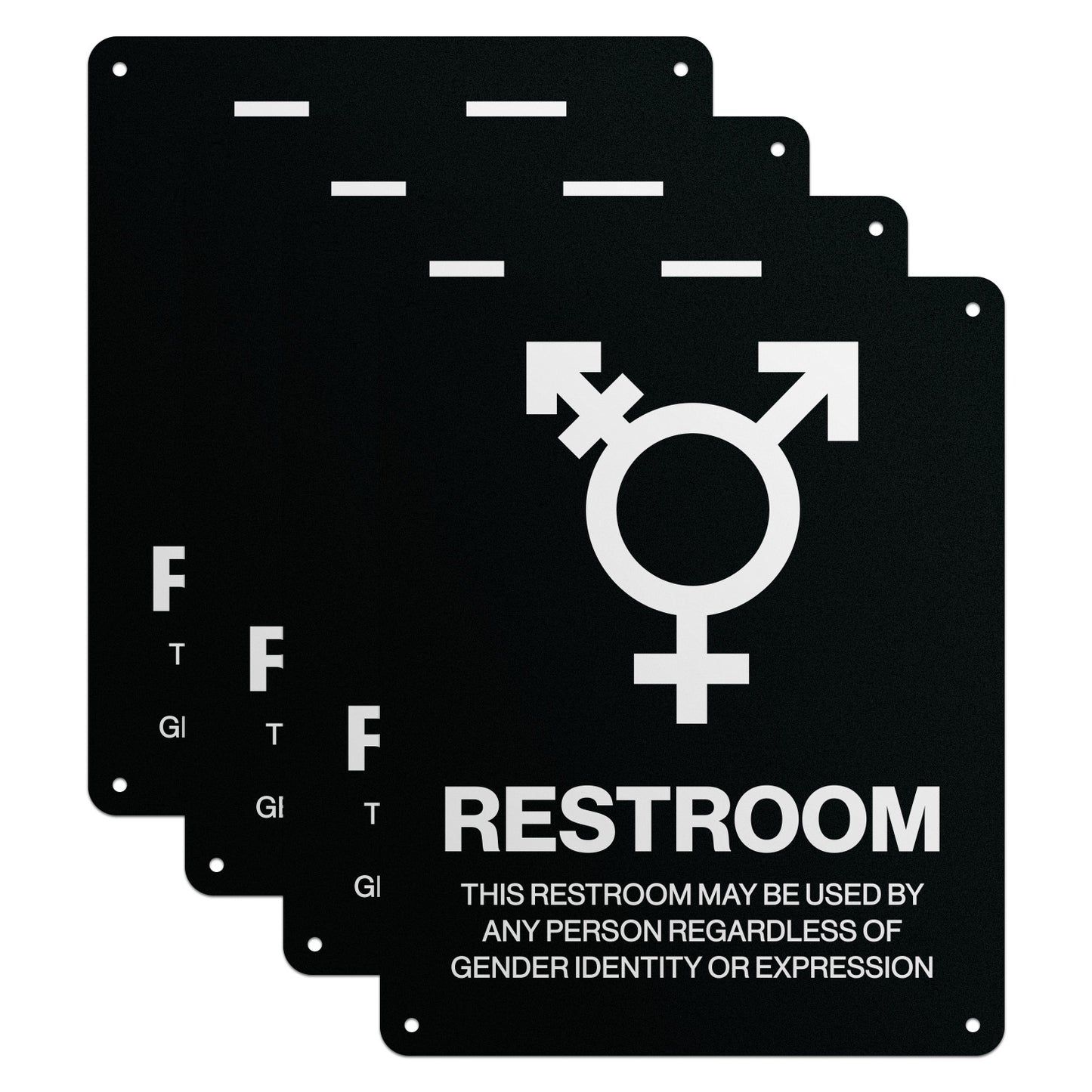 8 x 10in Aluminum Sign: LGBTQ Restroom All Gender Welcome