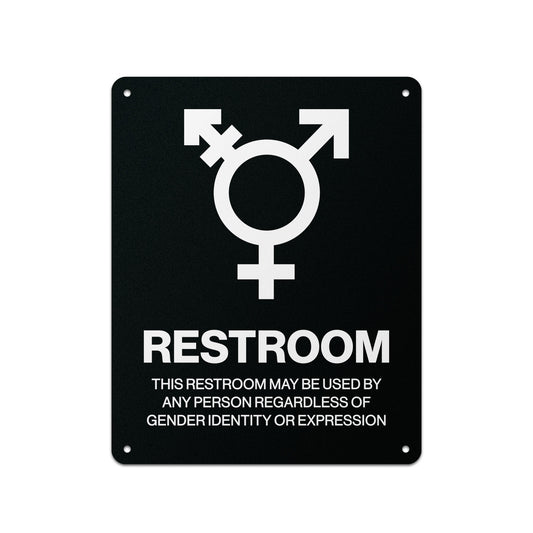 8 x 10in Aluminum Sign: LGBTQ Restroom All Gender Welcome