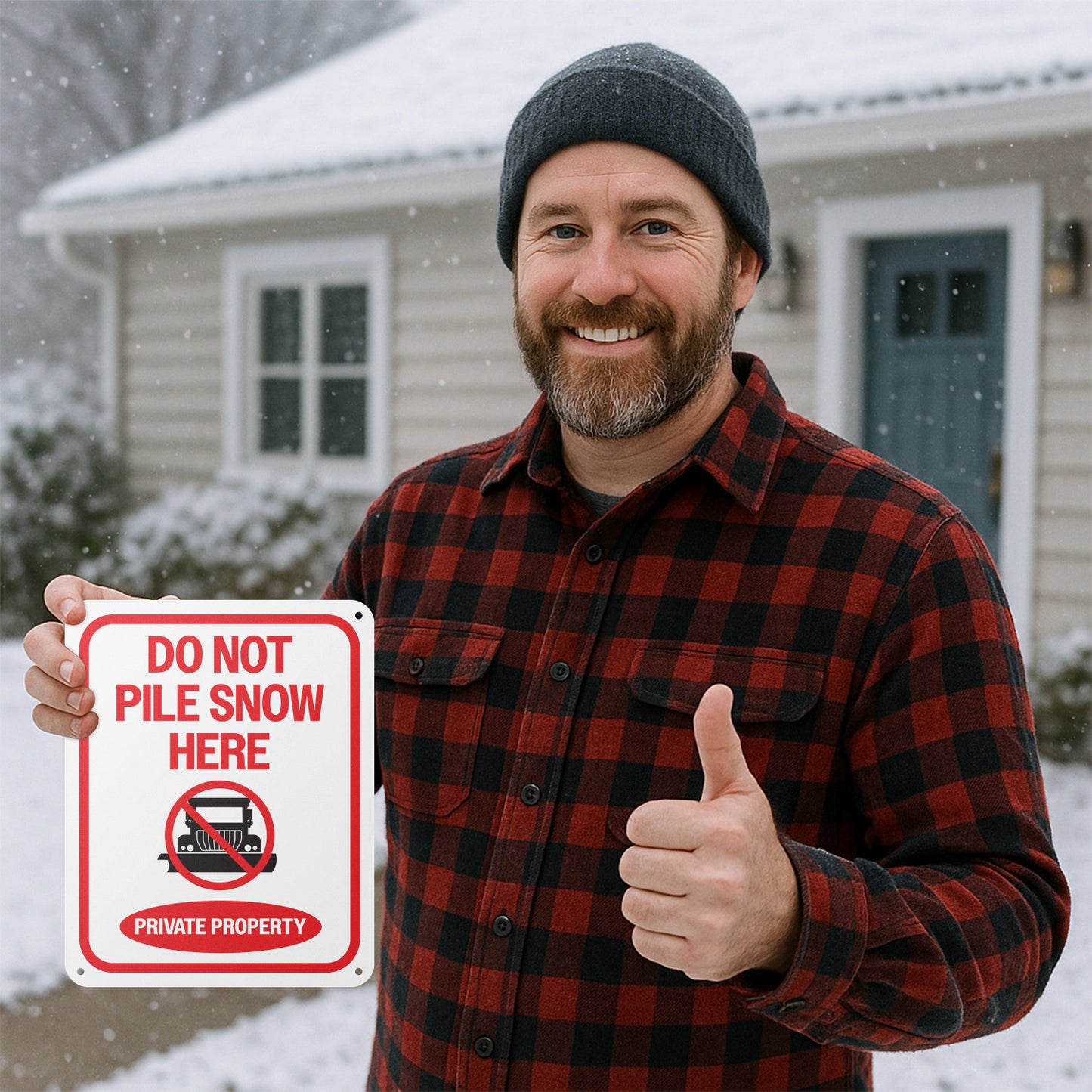 8 x 10in Private Property Sign: Do Not Pile Snow Here