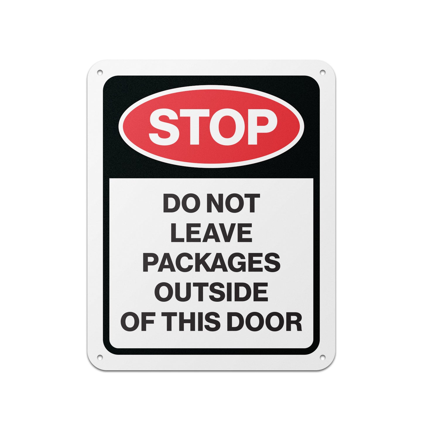 8 x 10in Delivery Sign: Stop Do Not Leave Packages Outside This Door