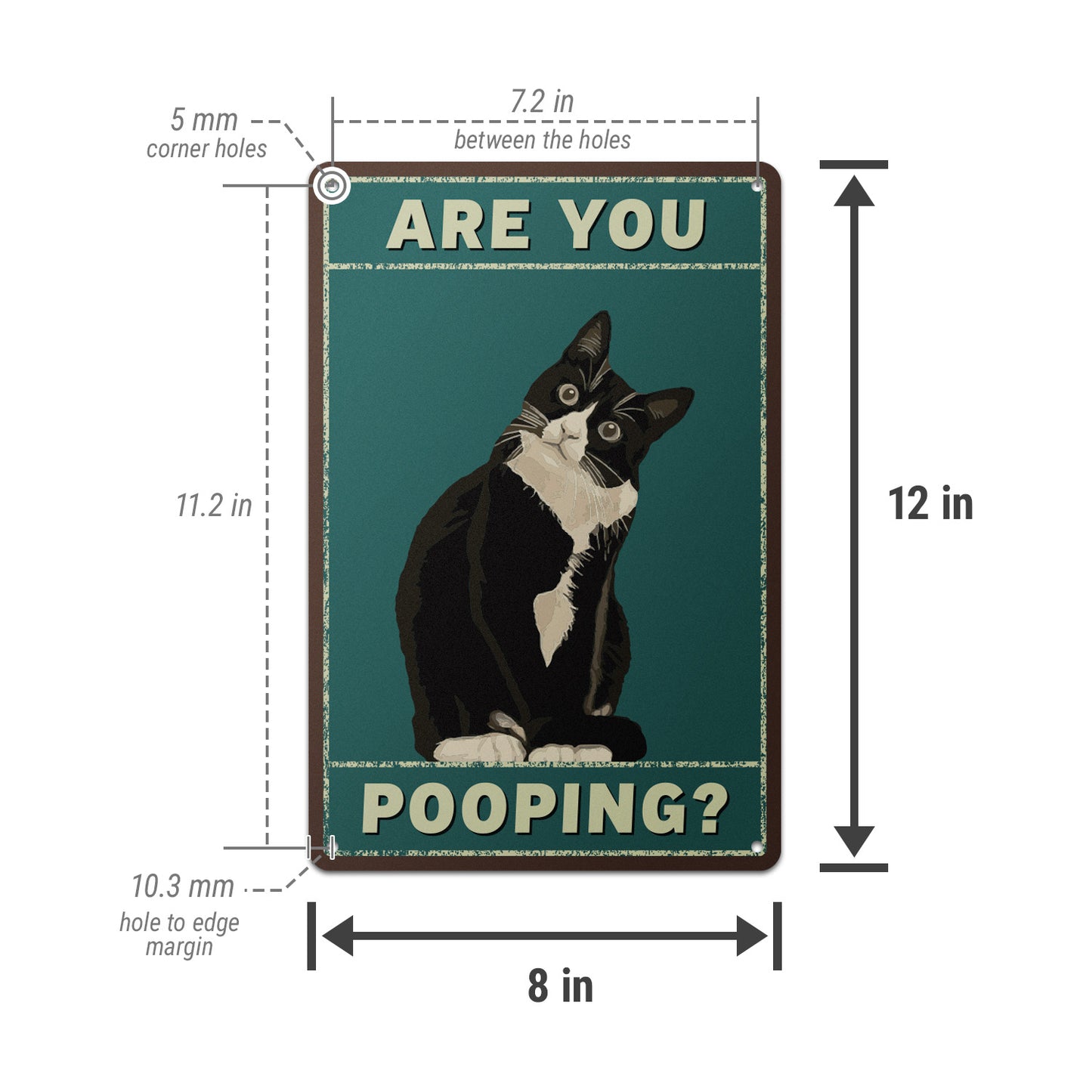 8 x 12in Bathroom Decoration: Are You Pooping Sign