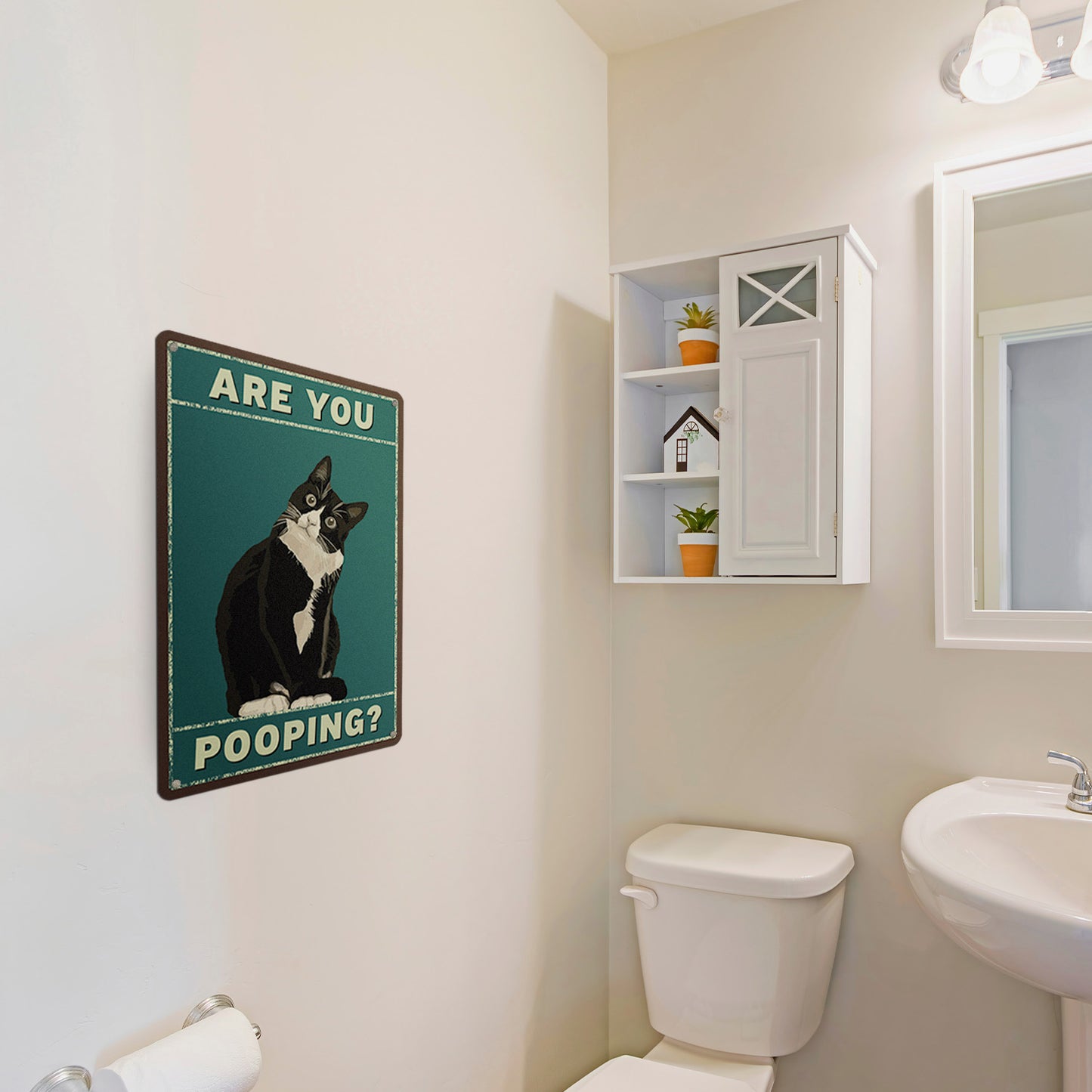 8 x 12in Bathroom Decoration: Are You Pooping Sign