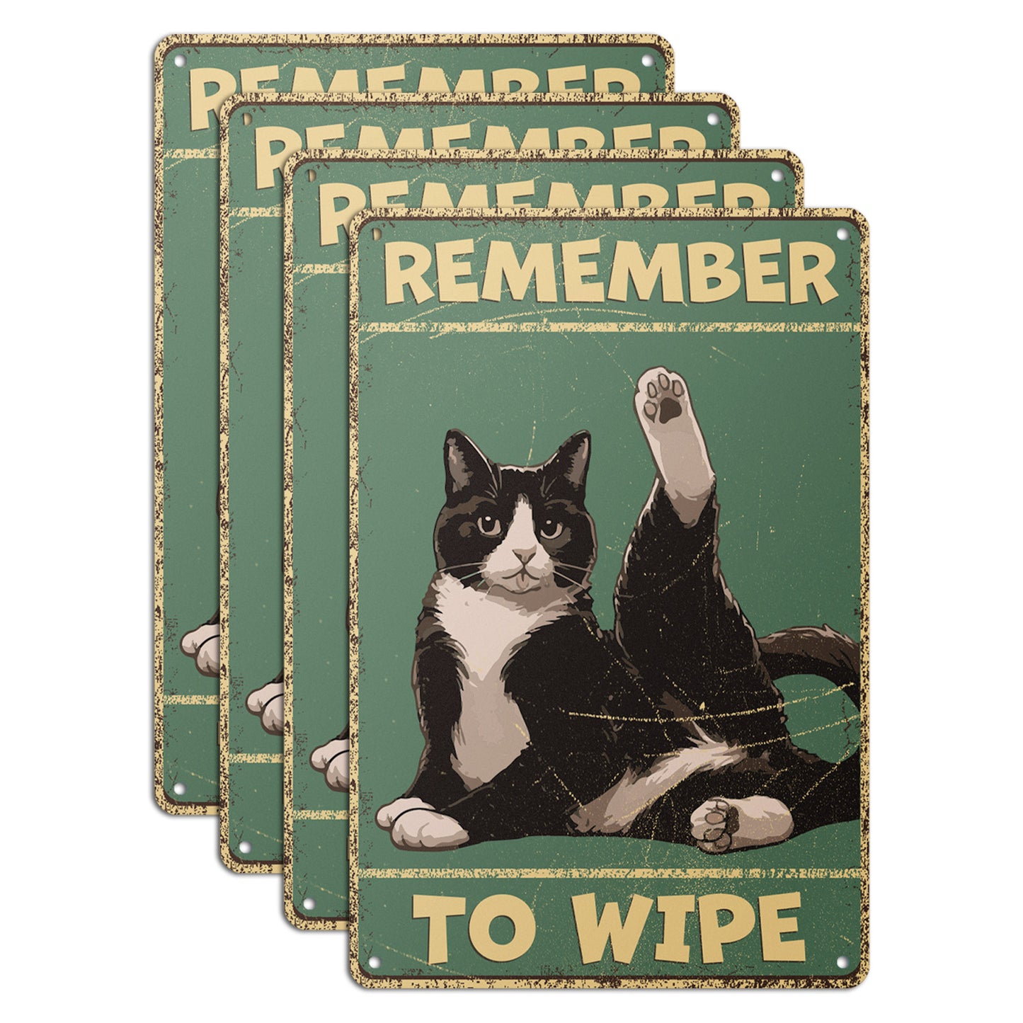 8 x 12in Bathroom Decoration: Remember to Wipe Sign