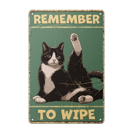8 x 12in Bathroom Decoration: Remember to Wipe Sign