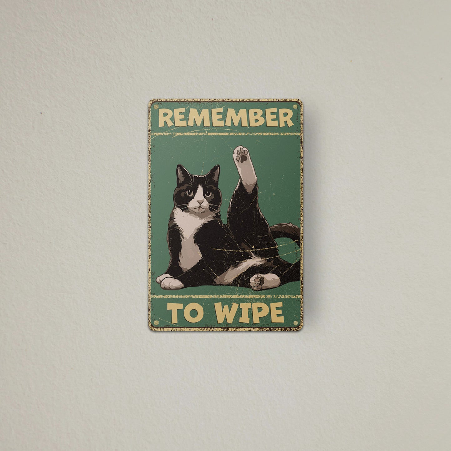 8 x 12in Bathroom Decoration: Remember to Wipe Sign