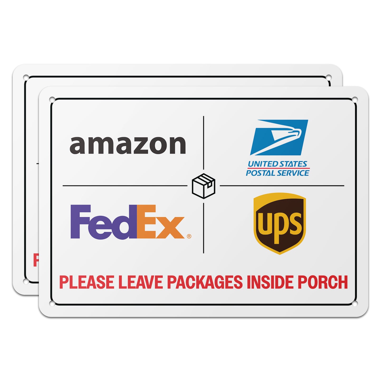10 x 7in Aluminum Yard Sign: Please Leave Packages Inside Porch