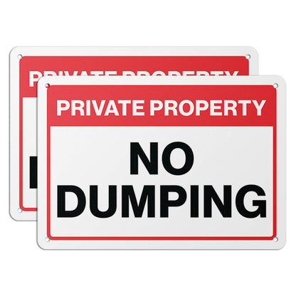 7 x 10in Private Property Sign: No Dumping