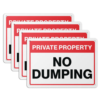 7 x 10in Private Property Sign: No Dumping