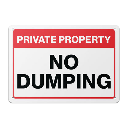 7 x 10in Private Property Sign: No Dumping