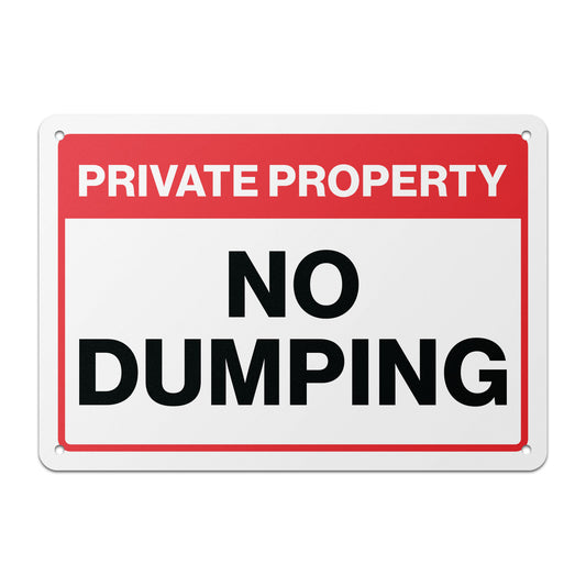 7 x 10in Private Property Sign: No Dumping