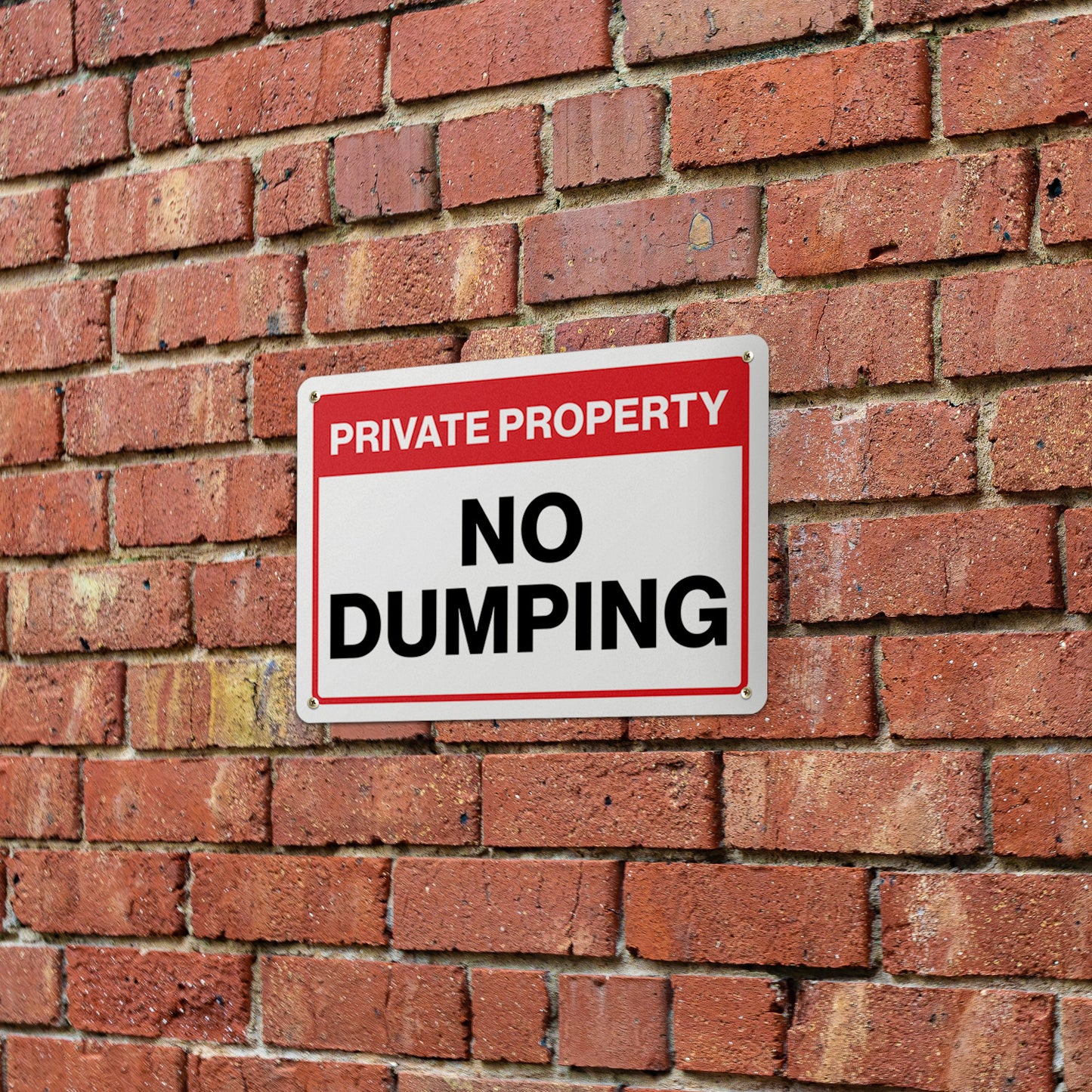 7 x 10in Private Property Sign: No Dumping