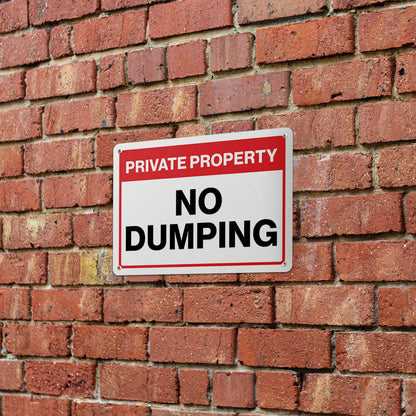 7 x 10in Private Property Sign: No Dumping