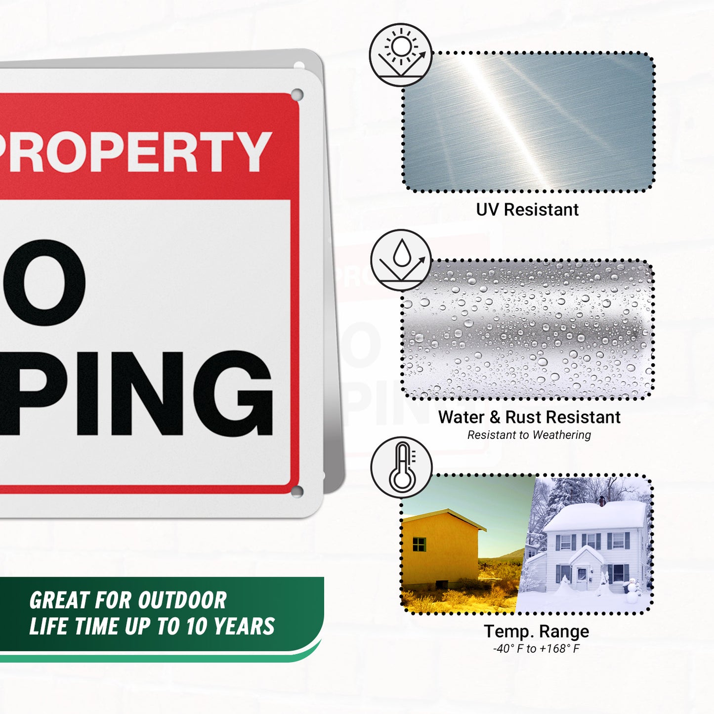 7 x 10in Private Property Sign: No Dumping
