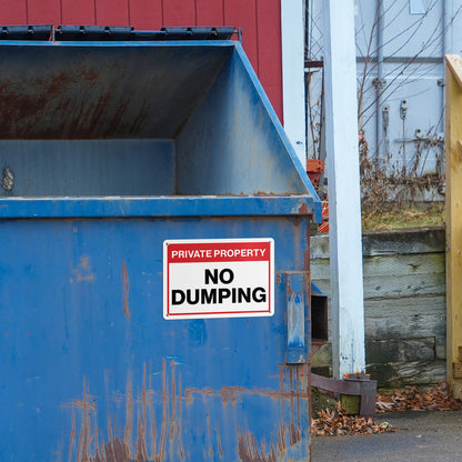 7 x 10in Private Property Sign: No Dumping