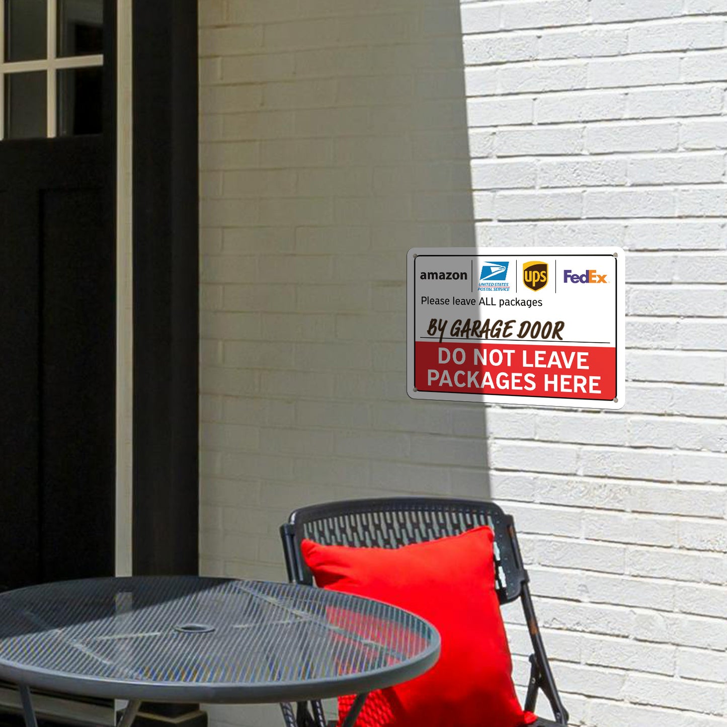 10 x 7in Delivery Instructions Sign: Do Not Leave Packages Here Notice