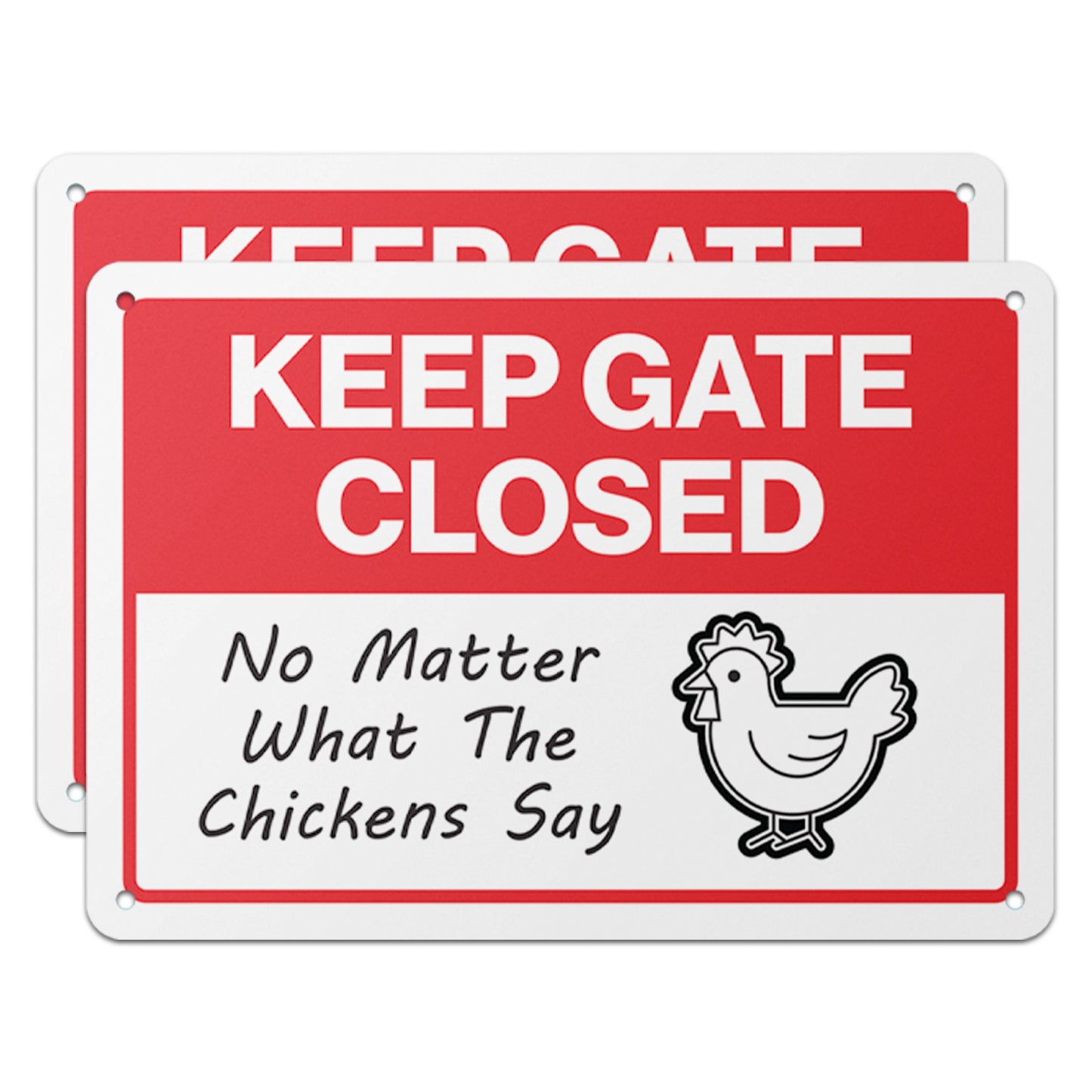 10 x 7in Chicken Coop Sign: Keep Gate Closed