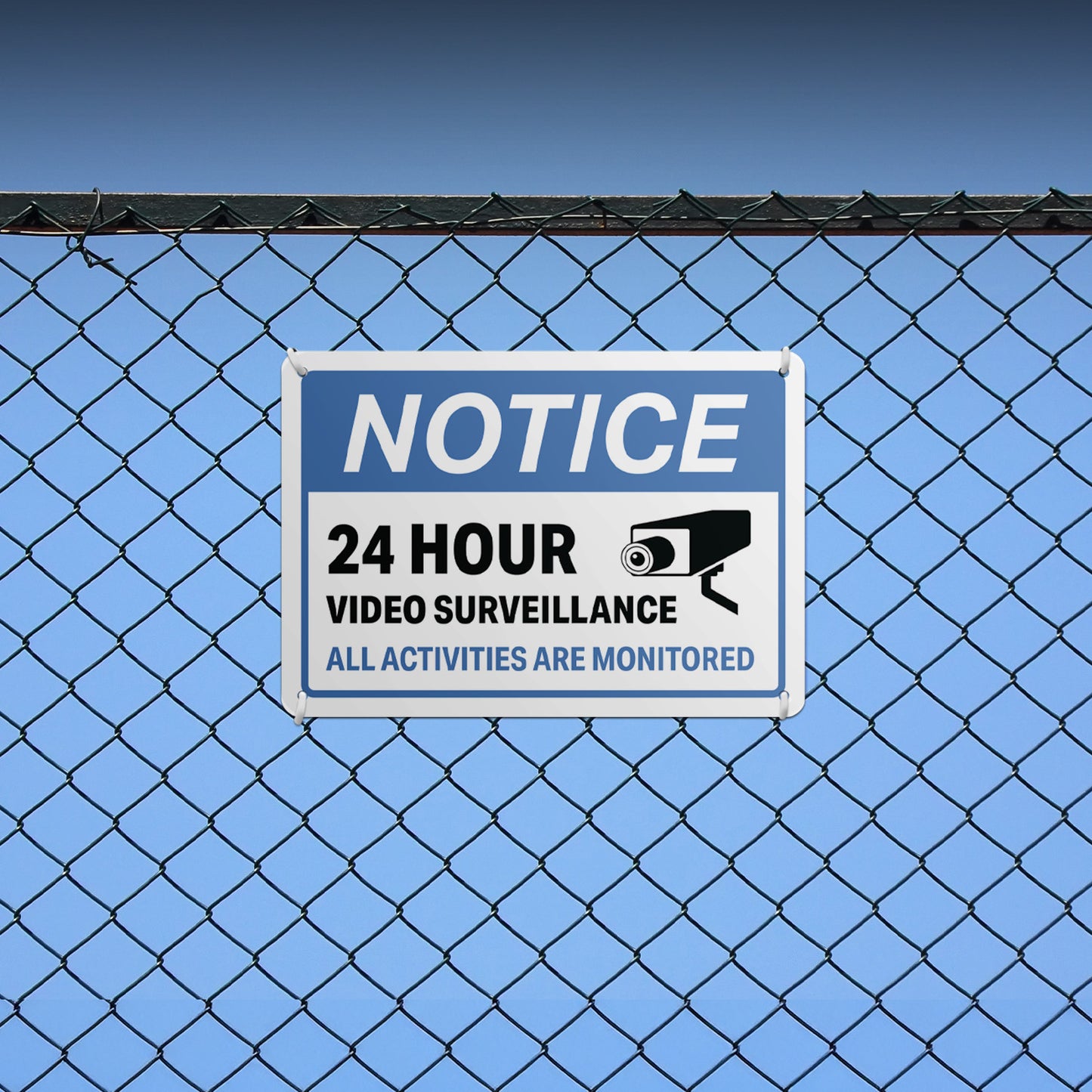 10 x 7in Aluminum Sign: NOTICE 24 Hour Video Surveillance