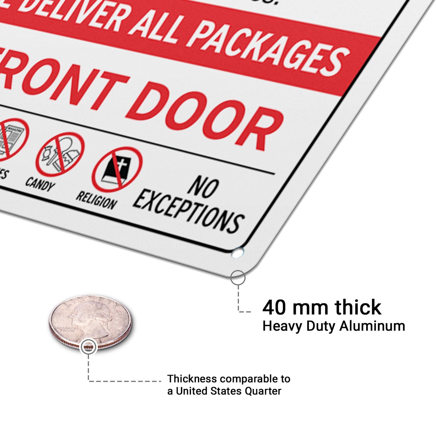 10 x 7in Delivery Instructions Sign: Please Deliver All Packages to Front Door