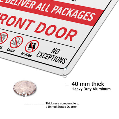 10 x 7in Delivery Instructions Sign: Please Deliver All Packages to Front Door