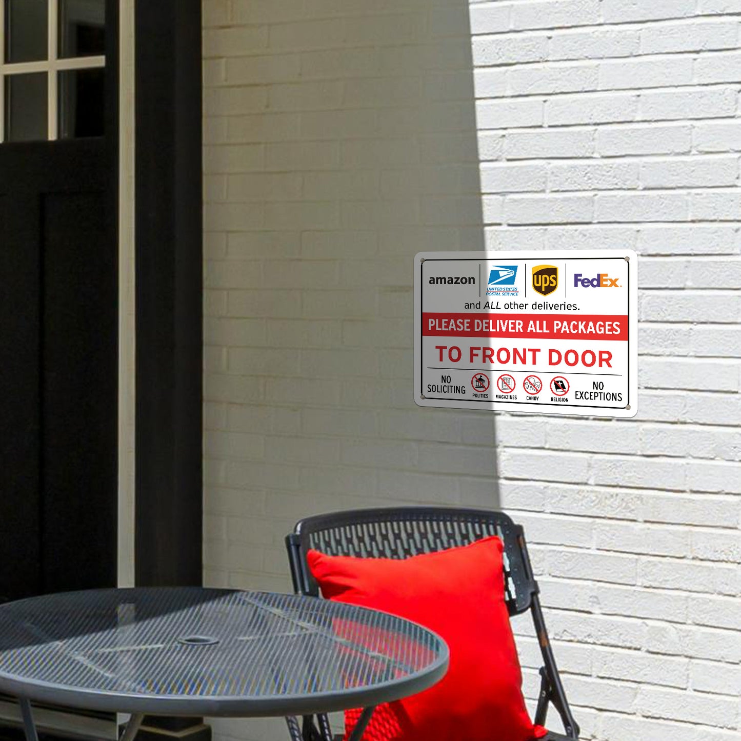 10 x 7in Delivery Instructions Sign: Please Deliver All Packages to Front Door