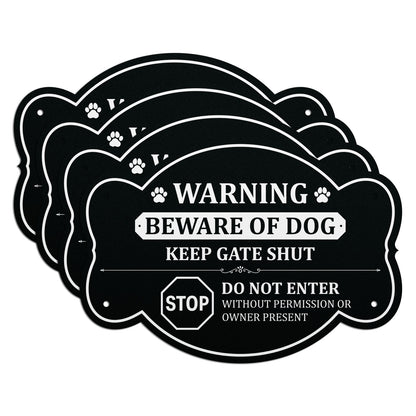 10 x 7in Yard Sign: Warning Beware of Dog Keep Gate Shut
