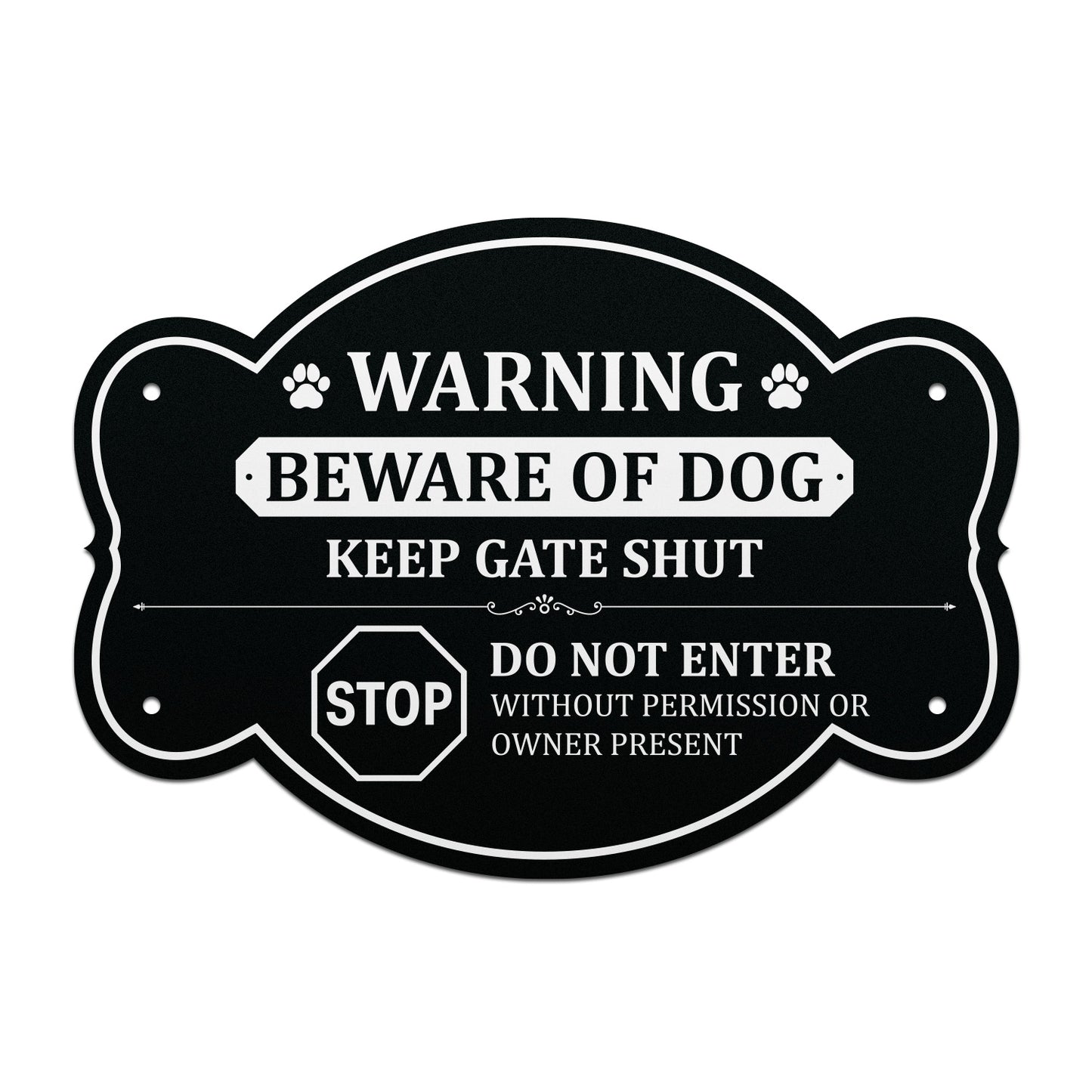 10 x 7in Yard Sign: Warning Beware of Dog Keep Gate Shut