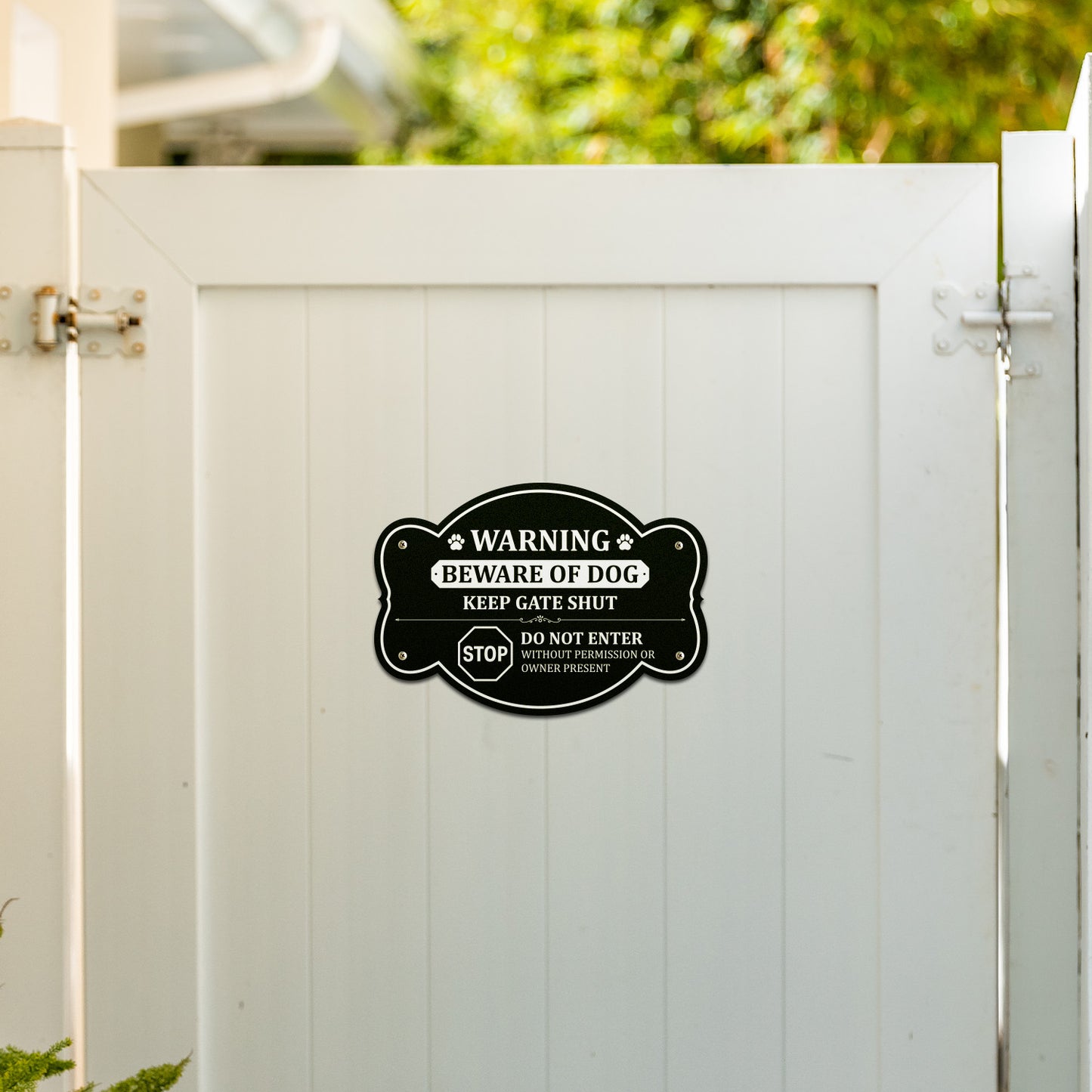 10 x 7in Yard Sign: Warning Beware of Dog Keep Gate Shut