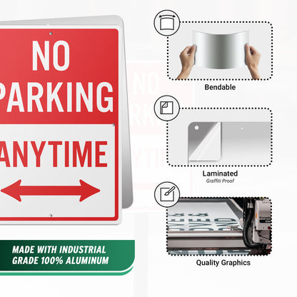 10 x 14in Street Sign: No Parking Anytime