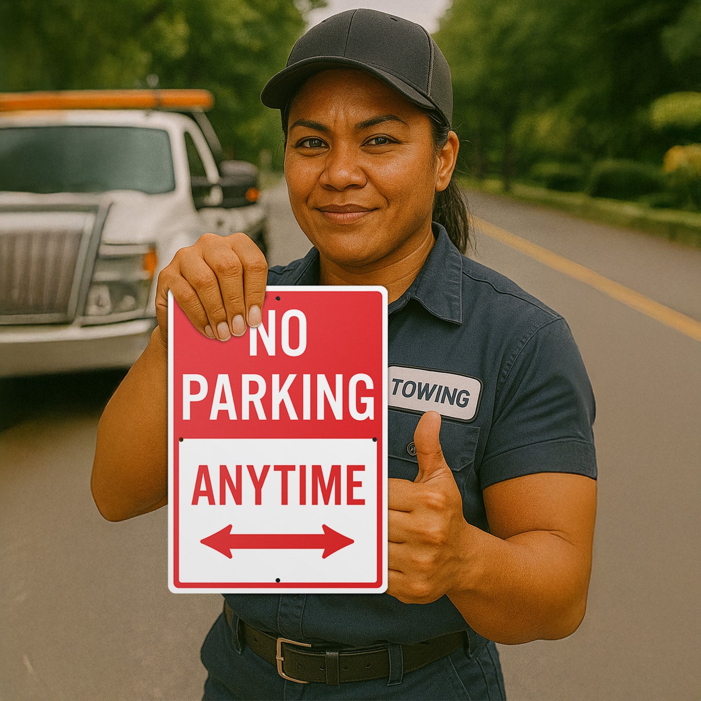 10 x 14in Street Sign: No Parking Anytime