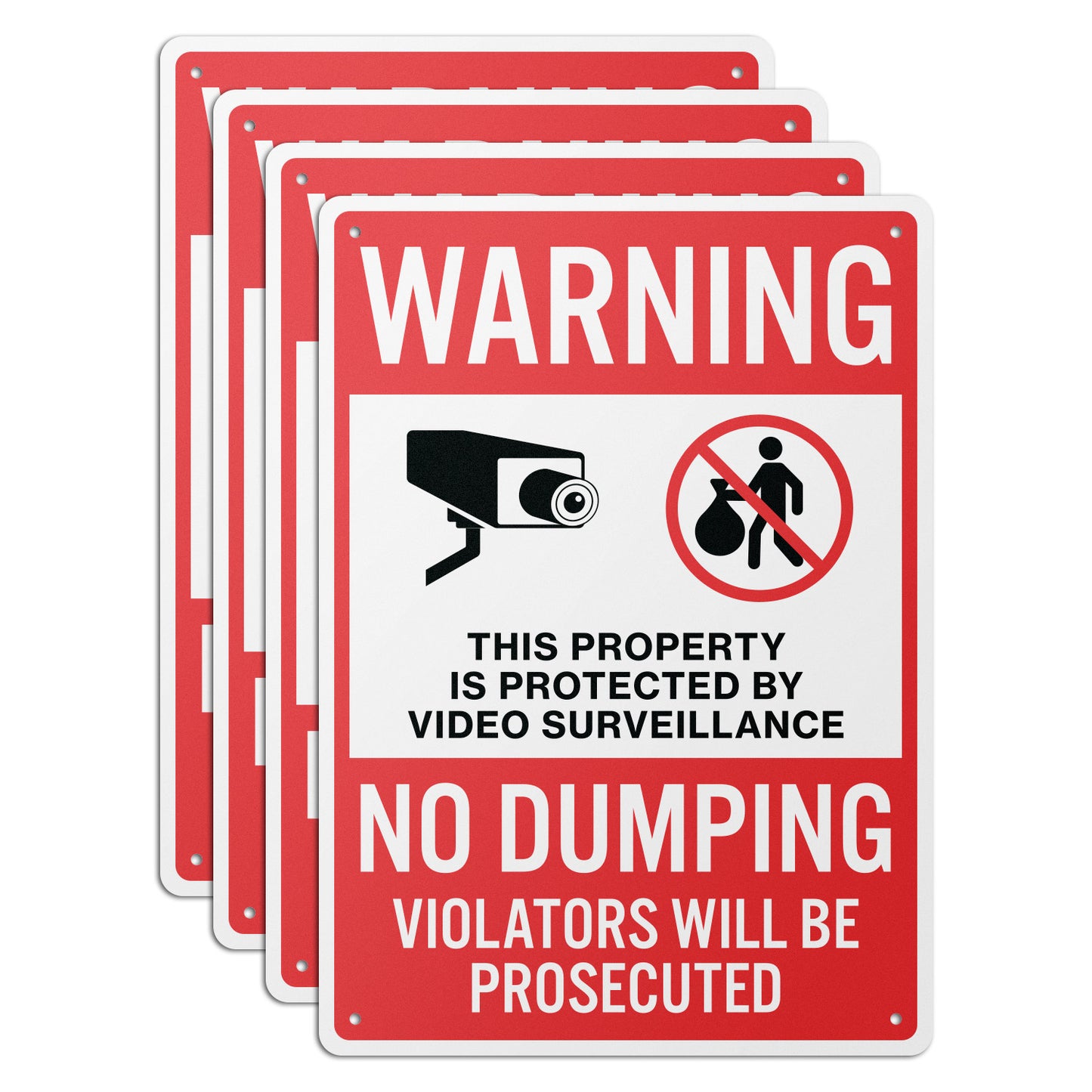 10 x 14in No Dumping Sign: Video Surveillance Warning