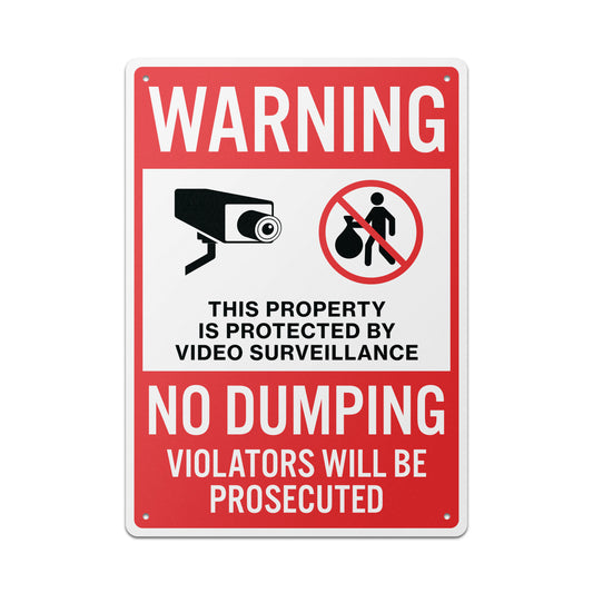 10 x 14in No Dumping Sign: Video Surveillance Warning