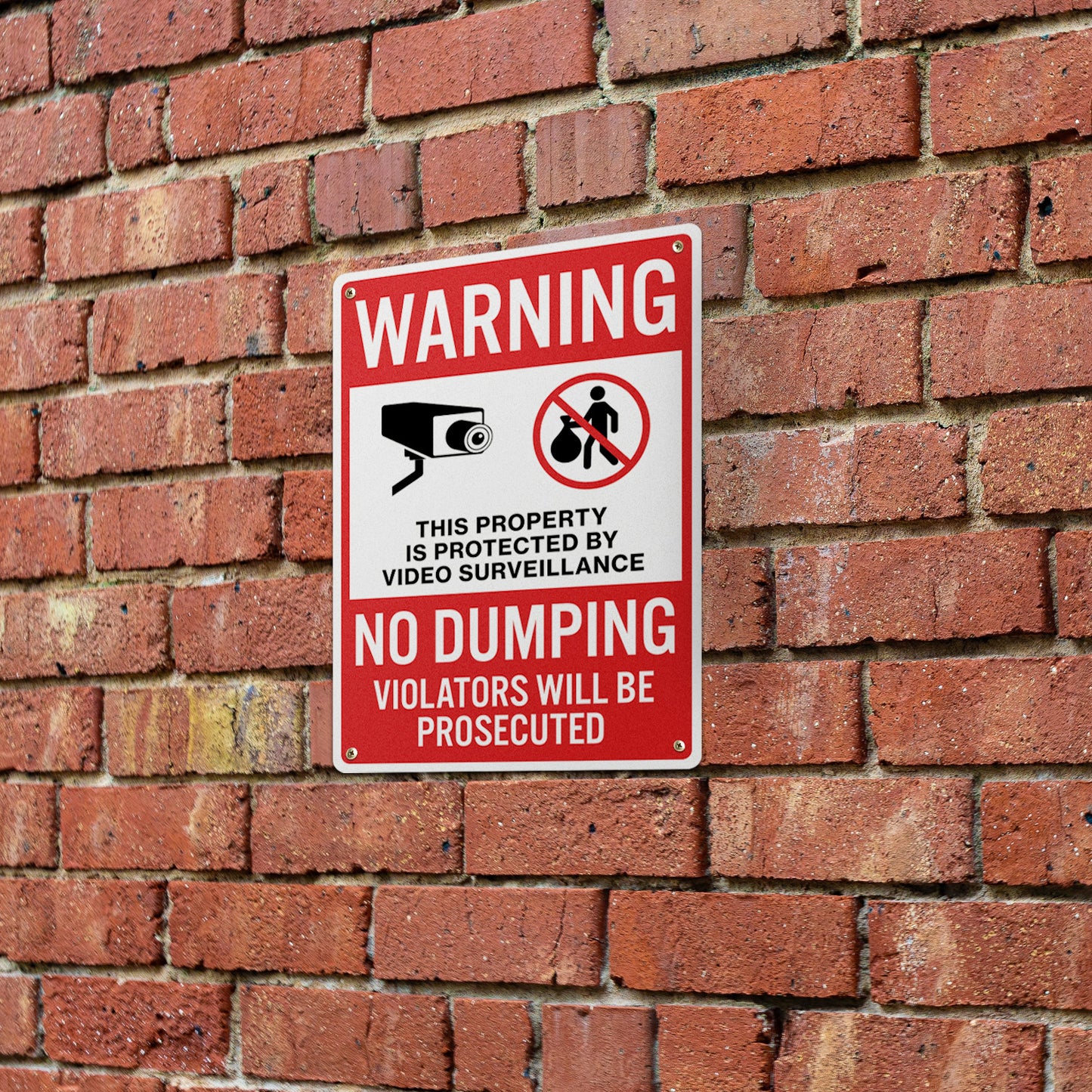 10 x 14in No Dumping Sign: Video Surveillance Warning