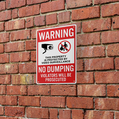 10 x 14in No Dumping Sign: Video Surveillance Warning