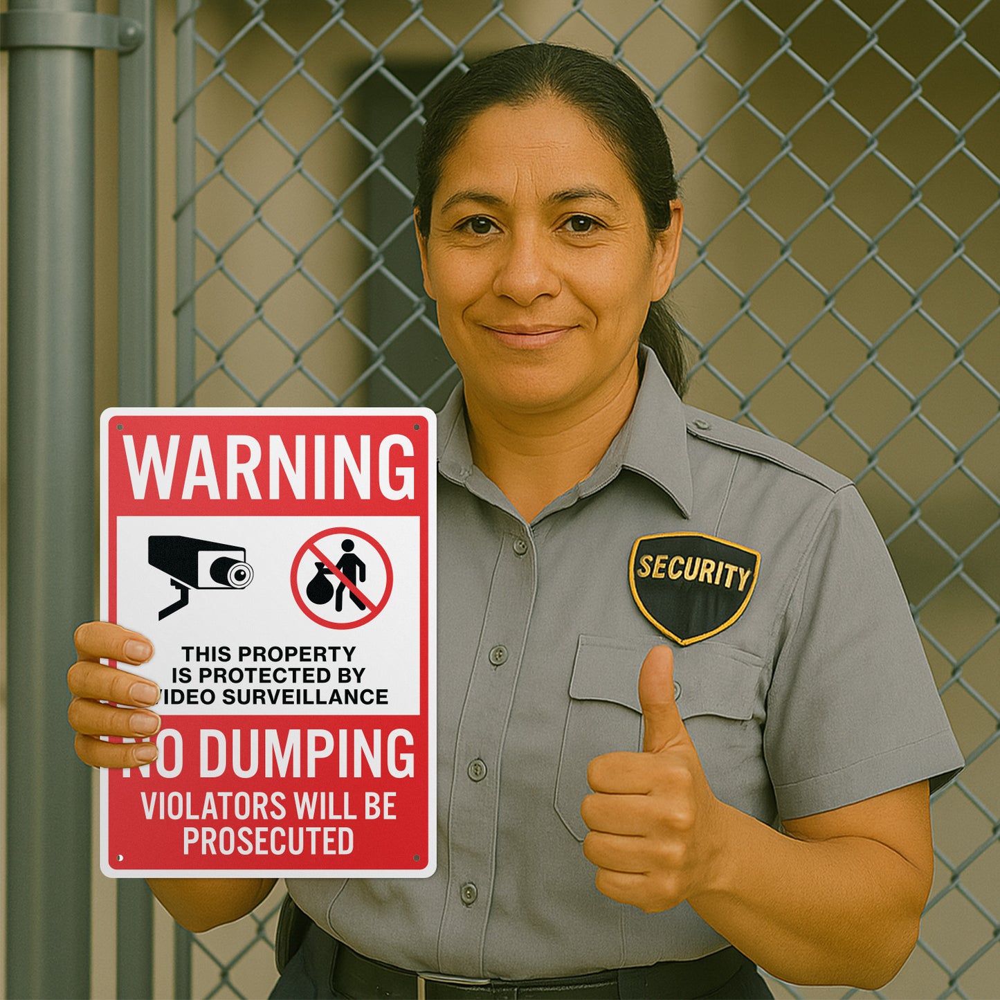 10 x 14in No Dumping Sign: Video Surveillance Warning
