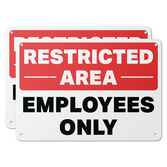 10 x 7in Restricted Area Employees Only Aluminum Sign