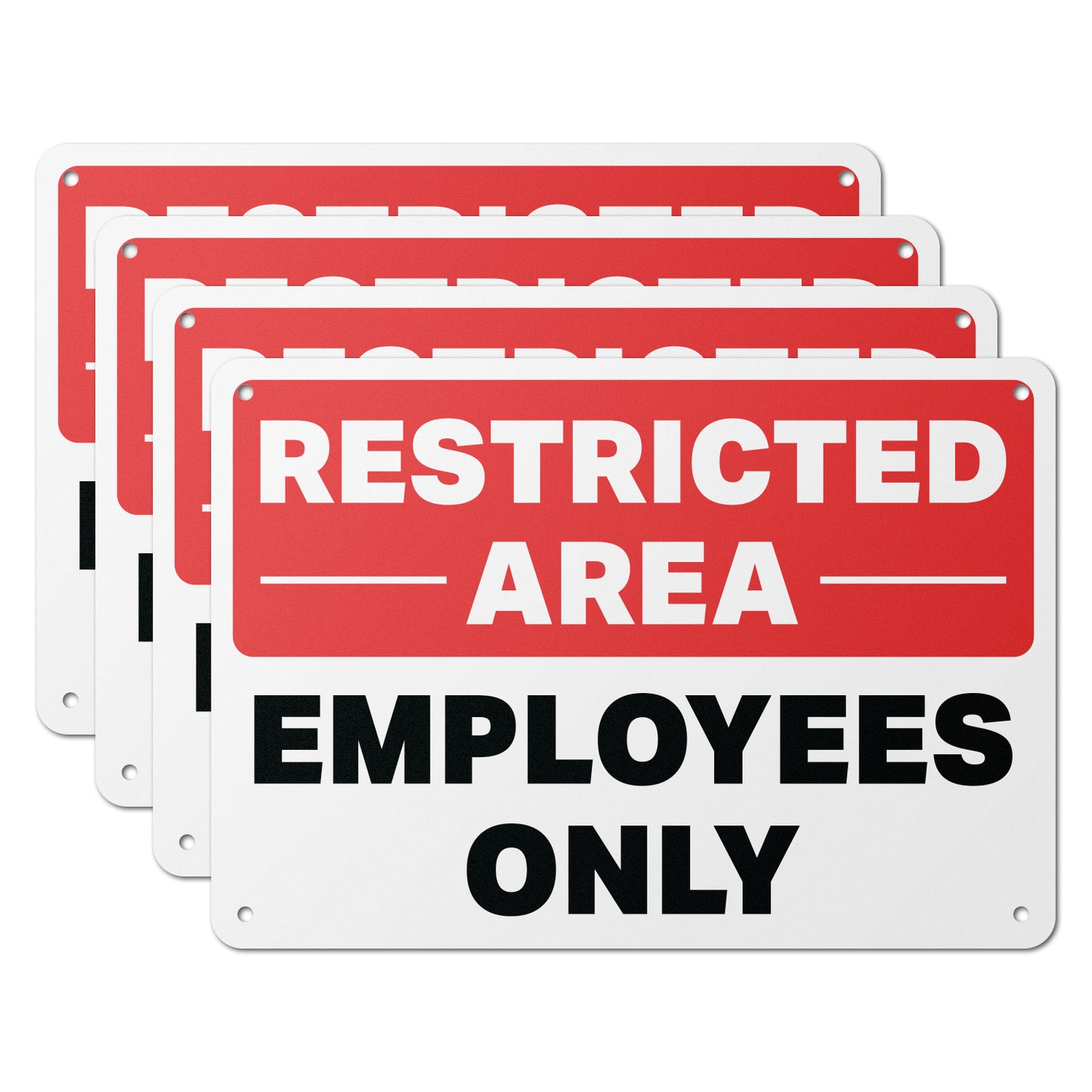 10 x 7in Restricted Area Employees Only Aluminum Sign