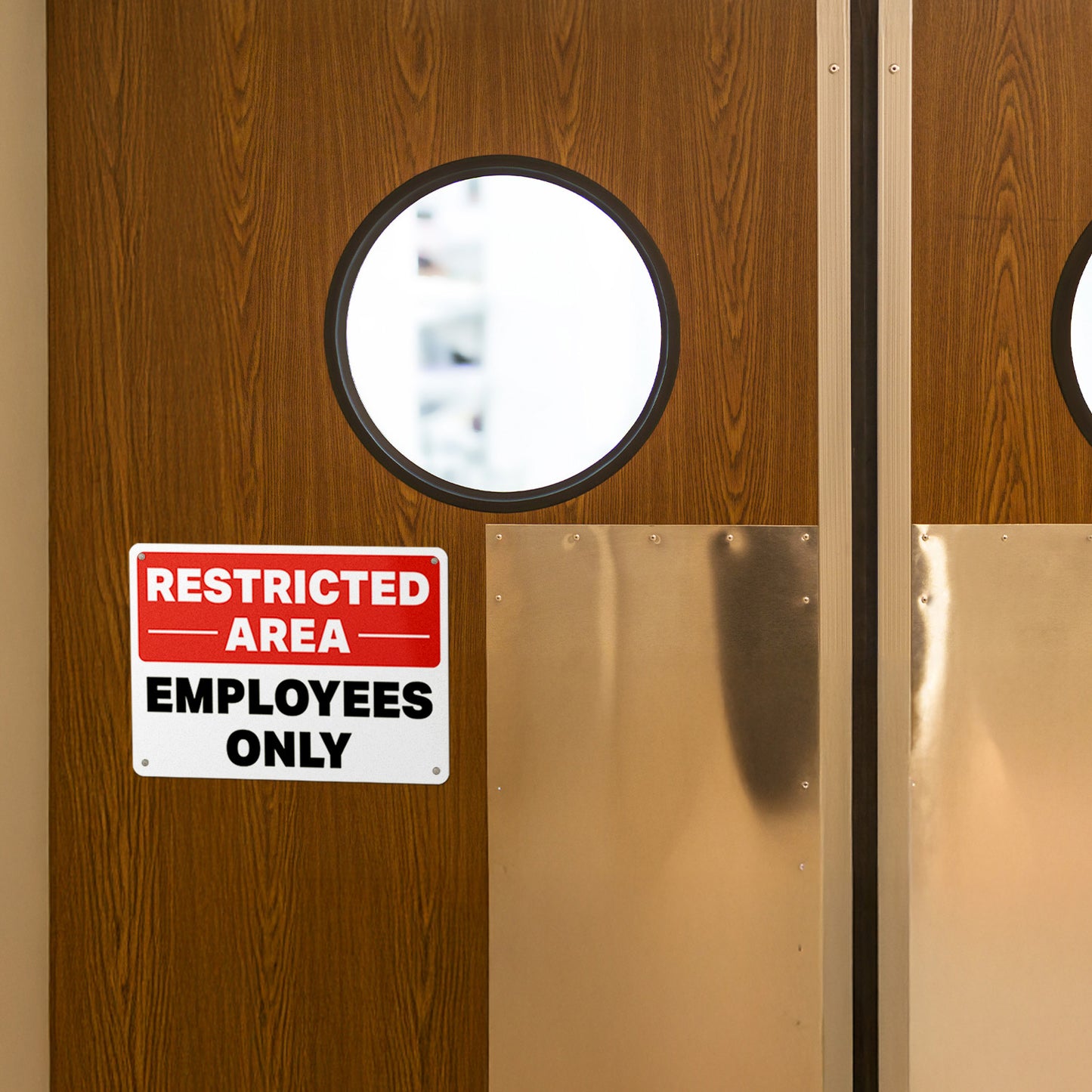 10 x 7in Restricted Area Employees Only Aluminum Sign
