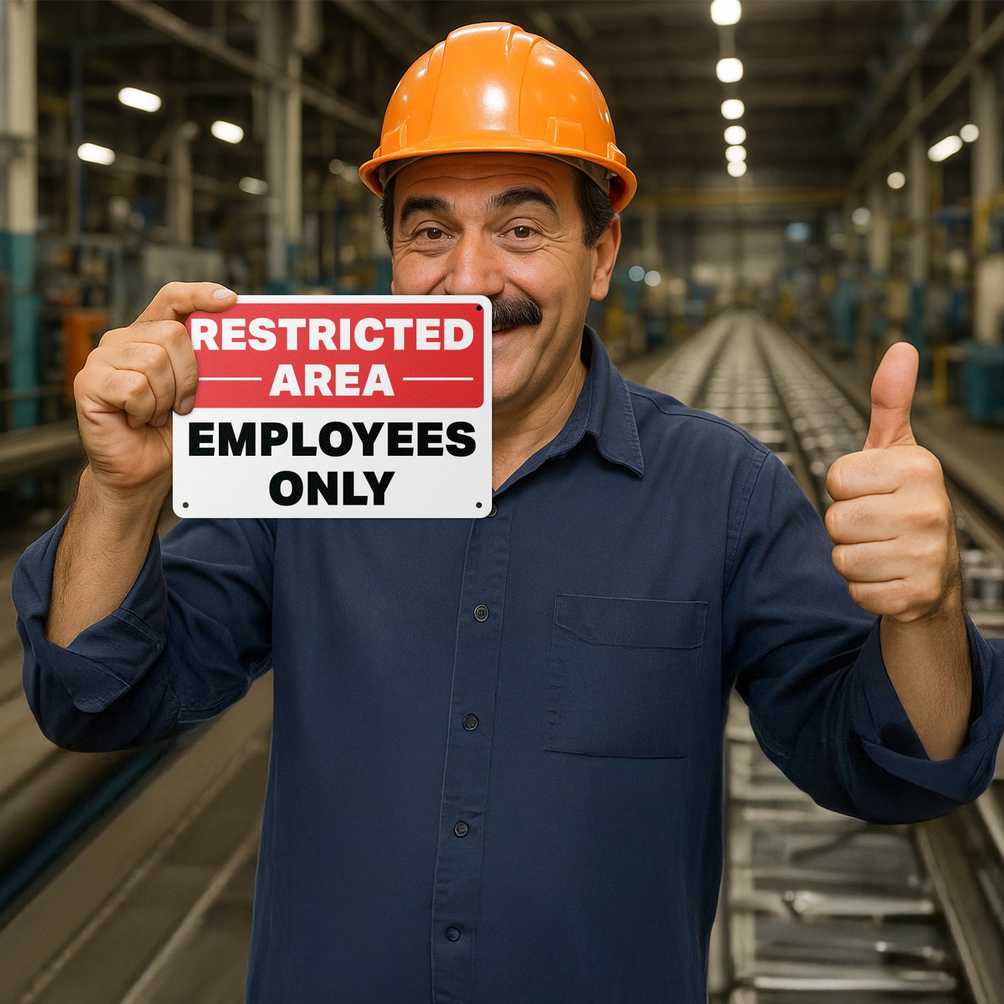 10 x 7in Restricted Area Employees Only Aluminum Sign
